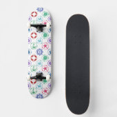 Buntes Seemuster Skateboard (Vorderseite)