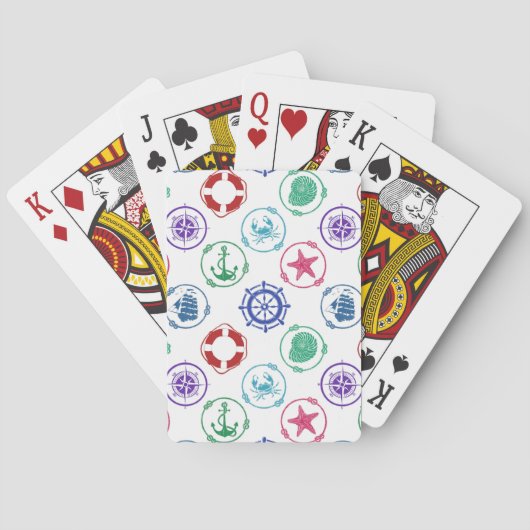 Buntes Seemuster Spielkarten (Rückseite)