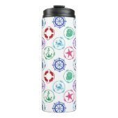 Buntes Seemuster Thermosbecher (Vorderseite)