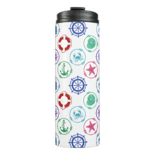 Buntes Seemuster Thermosbecher