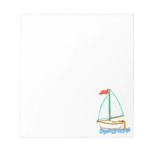 Buntes Segelboot 1 Notizblock