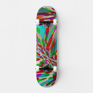 buntes, silbernes Skateboard