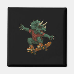 Buntes Skateboarding Triceratops Dinosaur Design Magnet