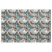 Buntes Skizzemuster der Blumenschmetterlinge Stoff (Fat Quarter (45,7 x 55,9 cm))