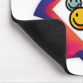 Buntes Smiley-Gesicht Abstraktes Mauspad (Ecke)