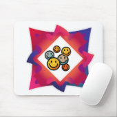 Buntes Smiley-Gesicht Abstraktes Mauspad (Mit Mouse)