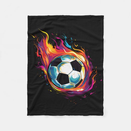 Buntes Soccer Ll Fleecedecke (Vorderseite)