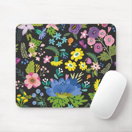 Buntes Sommer-Blumen-Muster Mousepad (Mit Mouse)