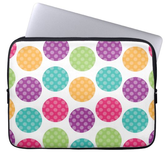 Buntes Sommer-Punkt-Muster Laptopschutzhülle (Vorderseite)