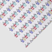 buntes Sommerstrand-Hüttenmuster Seidenpapier (Ausschnitt)