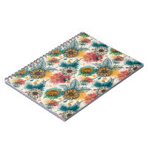 Buntes Sonnenblumen-Mal-Splatter-Kunstmuster Notizblock (Linke Seite)