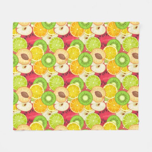 Buntes Spaß-Frucht-Muster Fleecedecke (Vorderseite (Horizontal))