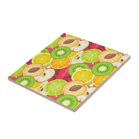 Buntes Spaß-Frucht-Muster Fliese (Seite)