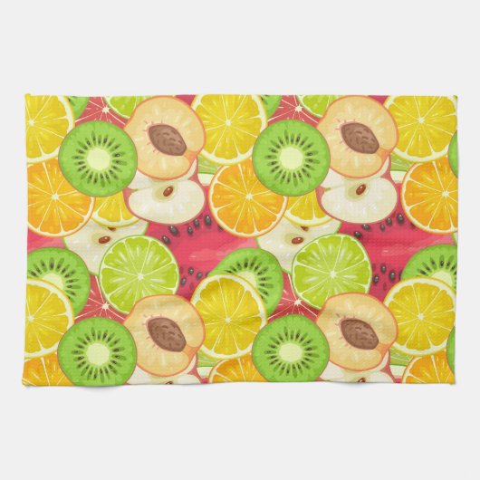 Buntes Spaß-Frucht-Muster Geschirrtuch (Horizontal)