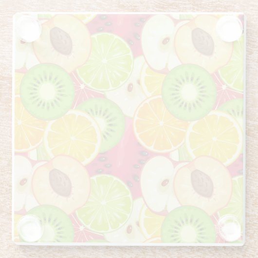 Buntes Spaß-Frucht-Muster Glasuntersetzer (Rückseite)