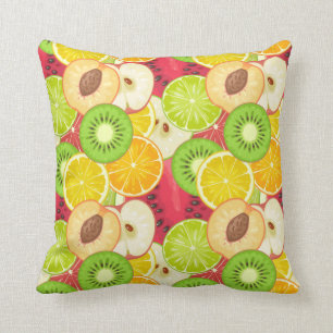 Buntes Spaß-Frucht-Muster Kissen