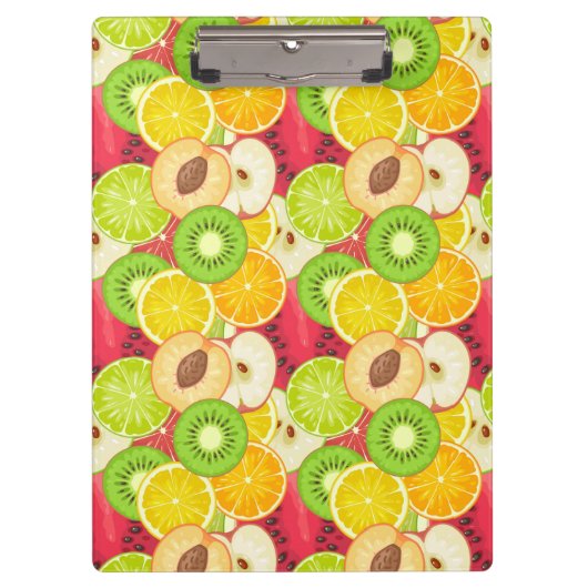 Buntes Spaß-Frucht-Muster Klemmbrett (Vorderseite)