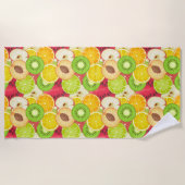 Buntes Spaß-Frucht-Muster Strandtuch (Vorderseite)