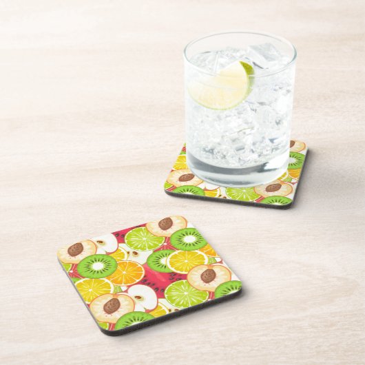 Buntes Spaß-Frucht-Muster Untersetzer (Rechte Seite)