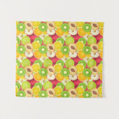 Buntes Spaß-Frucht-Muster Wandteppich (Vorderseite (Horizontal))
