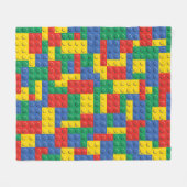 Buntes Spielzeug-Gebäude blockiert Fleecedecke (Vorderseite (Horizontal))