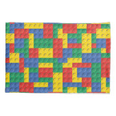 Buntes Spielzeug-Gebäude blockiert Kissenbezug (Rückseite)