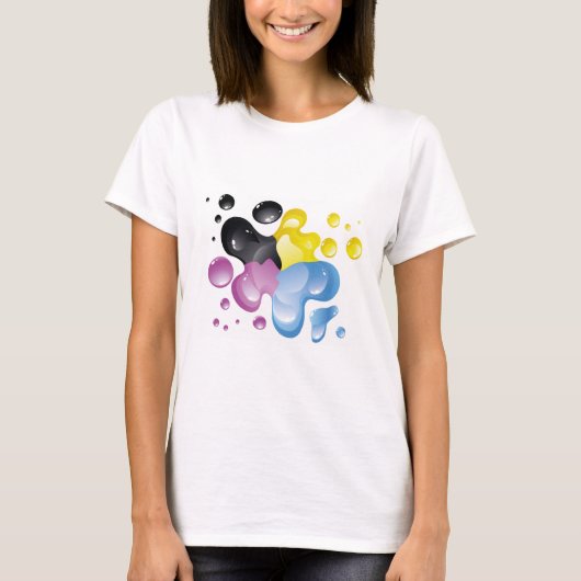 Buntes Spritzen-Shirt T-Shirt (Vorderseite)