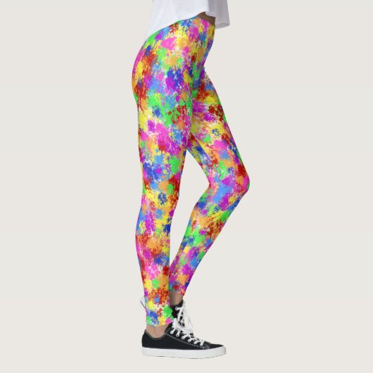 Buntes Spritzer-Farben-Regenbogen-Spritzen-Trendy Leggings (Rechts)