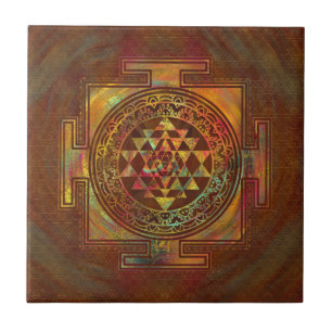 Buntes Sri Yantra/Sri Chakra Fliese