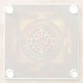 Buntes Sri Yantra/Sri Chakra Glasuntersetzer (Rückseite)