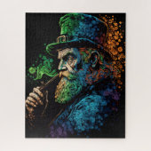 Buntes St. Patrick's Leprechaun mit Pipe Puzzle (Vertikal)