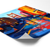 Buntes Stadtplakat mit Bridge Poster (Ecke)