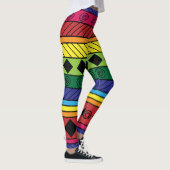 Buntes Stammes- geometrisches legging Gekritzel Leggings (Rechts)