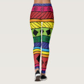 Buntes Stammes- geometrisches legging Gekritzel Leggings (Rückseite)