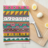 Buntes Stammes- Muster Geschirrtuch (Viertel Falte)