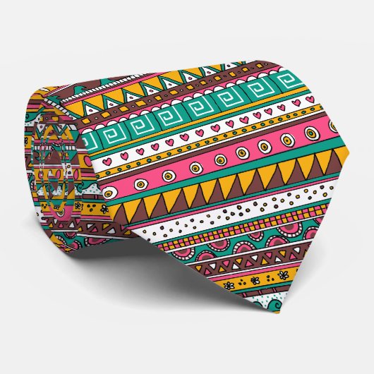 Buntes Stammes- Muster Krawatte (Gerollt)