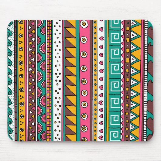 Buntes Stammes- Muster Mousepad (Vorne)