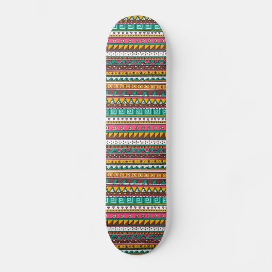 Buntes Stammes- Muster Skateboard (Vorderseite)
