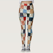 Buntes Steppdeckenmuster Leggings (Vorderseite)