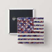 Buntes Sternenbanner Amerika-Flagge Button (Vorne & Hinten)