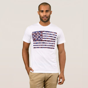 Buntes Sternenbanner Amerika Flagge T-Shirt