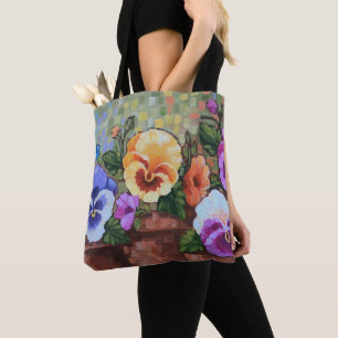 "Buntes Stiefmütterchen" 16" x 16" Taschen-Tasche Tasche