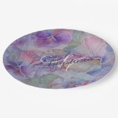 BUNTES STIEFMÜTTERCHEN-REICHLICH MONOGRAMM-PARTY PAPPTELLER (Schrägansicht)