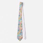 Buntes stilvolles botanisches Muster mit Monogramm Krawatte (Vorderseite)