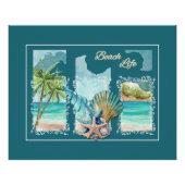 Buntes Strandleben Poster (Vorderseite)