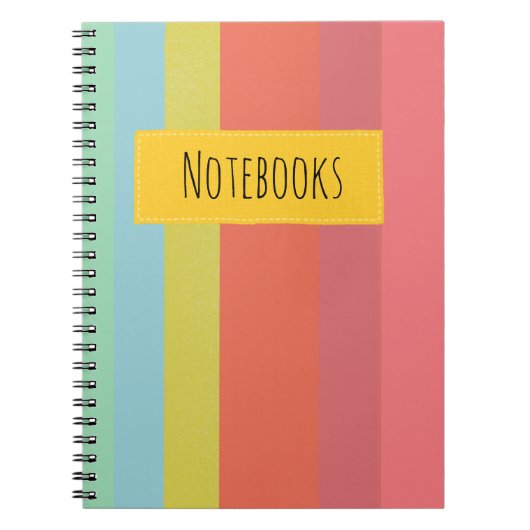 Buntes Streifen-Notizbuch Notizblock (Vorderseite)