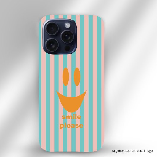 Buntes Streifen Smiley Gesicht iPhone Hülle