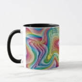 Buntes Strudelmuster auf schwarzem Hintergrund Tasse (Links)