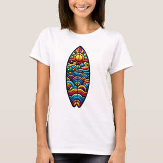 Buntes Surfbrett T-Shirt