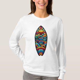 Buntes Surfbrett T-Shirt